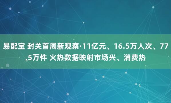 易配宝 封关首周新观察·11亿元、16.5万人次、77.5万件 火热数据映射市场兴、消费热