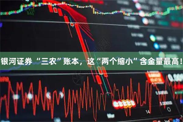 银河证券 “三农”账本，这“两个缩小”含金量最高！