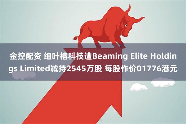 金控配资 细叶榕科技遭Beaming Elite Holdings Limited减持2545万股 每股作价01776港元